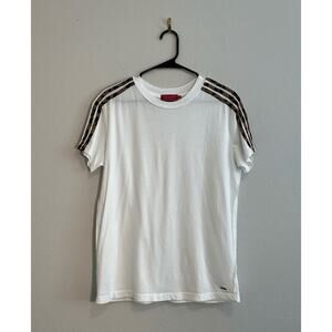 n: Philanthropy White Cheetah Print Accent Cotton Short Sleeve T-Shirt -‎ Small